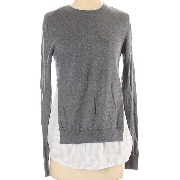 Trouve Grey Long Sleeve Cashmere Blend Layered Business Casual Sweater - Picture 1 of 5